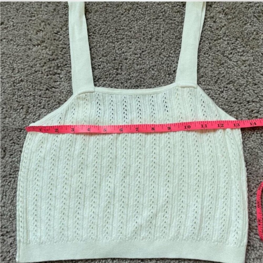White Knitted Tank Top Crop Top